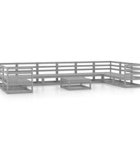 11-tlg. Garten-Lounge-Set Massivholz Kiefer