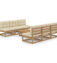 7-tlg. Garten-Lounge-Set mit Kissen Kiefer Massivholz