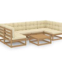 7-tlg Garten-Lounge-Set mit Kissen Honigbraun Massivholz Kiefer