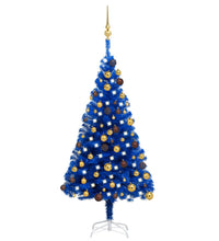 Künstlicher Weihnachtsbaum Beleuchtung & Kugeln Blau 120 cm