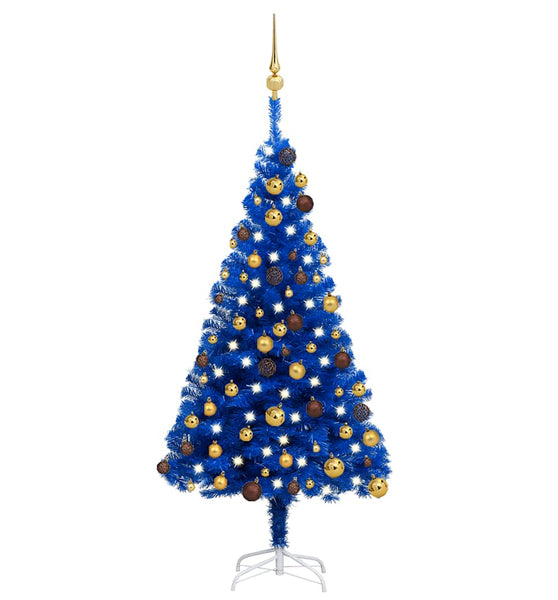 Künstlicher Weihnachtsbaum Beleuchtung & Kugeln Blau 120 cm