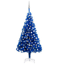 Künstlicher Weihnachtsbaum Beleuchtung & Kugeln Blau 120 cm