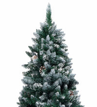 Künstlicher Weihnachtsbaum mit Beleuchtung Kugeln Zapfen 210 cm