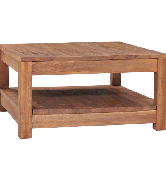 Couchtisch 68x67x35 cm Massivholz Teak