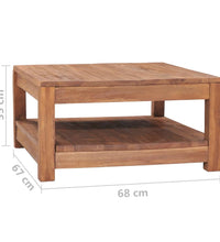 Couchtisch 68x67x35 cm Massivholz Teak