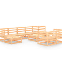 10-tlg. Garten-Lounge-Set Massivholz Kiefer