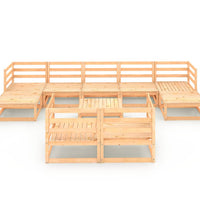 10-tlg. Garten-Lounge-Set Massivholz Kiefer