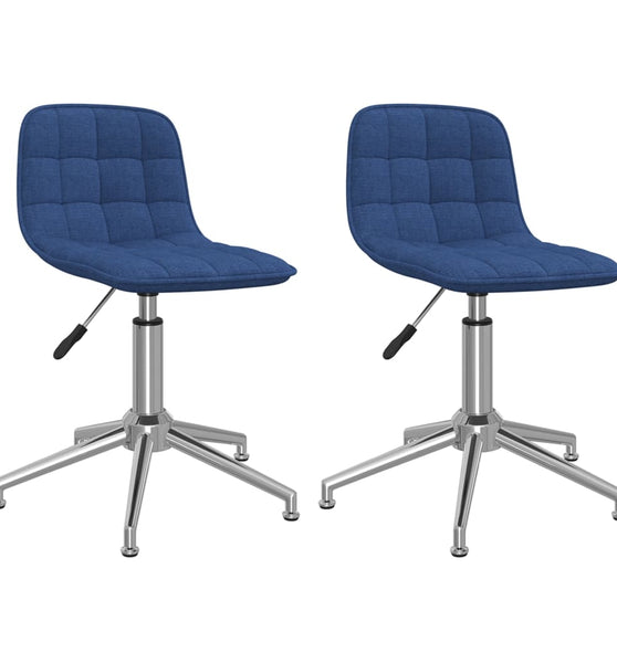 Esszimmerstühle 2 Stk. Drehbar Blau Stoff