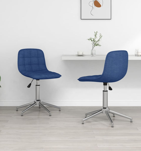 Esszimmerstühle 2 Stk. Drehbar Blau Stoff