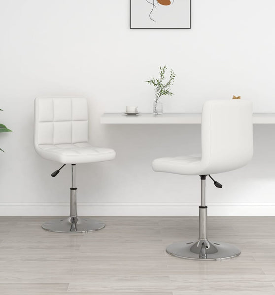 Esszimmerstühle 2 Stk. Weiß Kunstleder