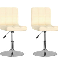 Esszimmerstühle 2 Stk. Drehbar Creme Stoff