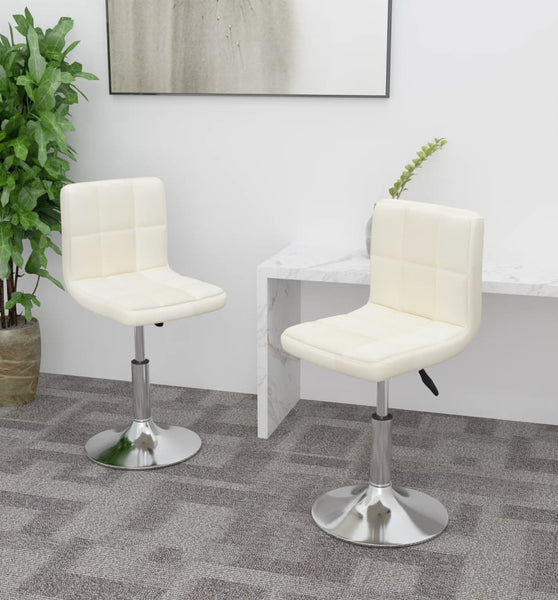 Esszimmerstühle 2 Stk. Drehbar Creme Stoff