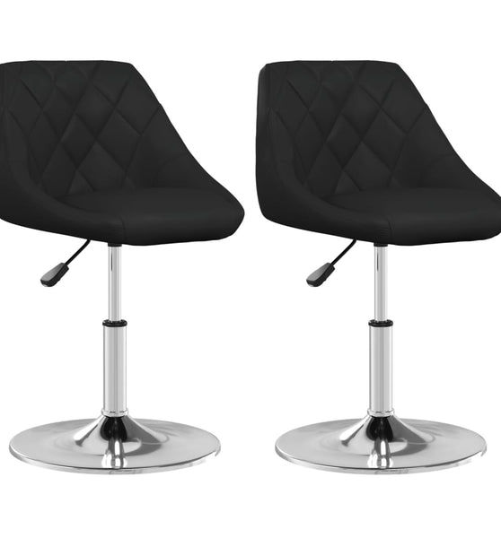 Esszimmerstühle 2 Stk. Schwarz Kunstleder