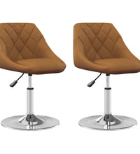 Esszimmerstühle 2 Stk. Drehbar Braun Samt