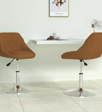 Esszimmerstühle 2 Stk. Drehbar Braun Samt