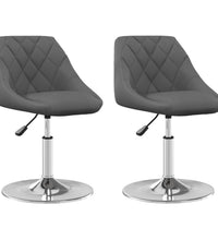 Esszimmerstühle 2 Stk. Drehbar Dunkelgrau Samt