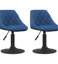 Esszimmerstühle 2 Stk. Drehbar Blau Samt
