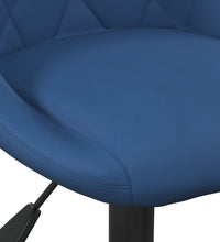 Esszimmerstühle 2 Stk. Drehbar Blau Samt