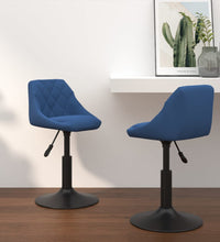 Esszimmerstühle 2 Stk. Drehbar Blau Samt