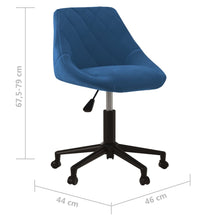 Bürostuhl Drehbar Blau Samt