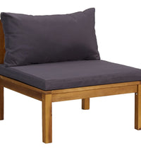 2-tlg. Sofa-Set mit Dunkelgrauen Kissen Akazie Massivholz