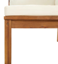 Modulares Ecksofa mit Cremeweißen Kissen Akazienholz