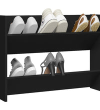 Wand-Schuhschrank Schwarz 80x18x60 cm Holzwerkstoff