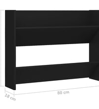 Wand-Schuhschrank Schwarz 80x18x60 cm Holzwerkstoff