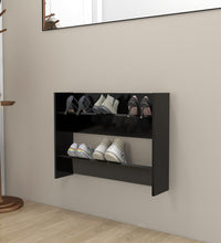 Wand-Schuhschrank Schwarz 80x18x60 cm Holzwerkstoff