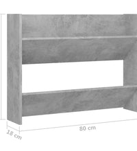 Wand-Schuhschrank Betongrau 80x18x60 cm Holzwerkstoff