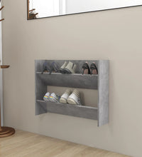 Wand-Schuhschrank Betongrau 80x18x60 cm Holzwerkstoff