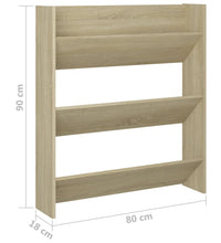 Wand-Schuhschrank Sonoma-Eiche 80x18x90 cm Holzwerkstoff
