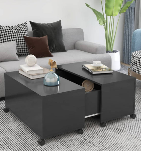 Couchtisch Grau 75x75x38 cm Holzwerkstoff