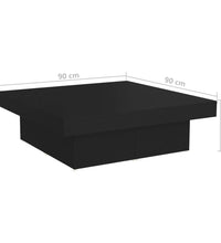 Couchtisch Schwarz 90x90x28 cm Holzwerkstoff