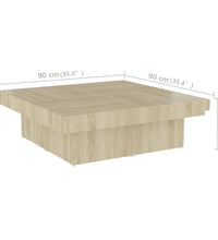 Couchtisch Sonoma-Eiche 90x90x28 cm Holzwerkstoff