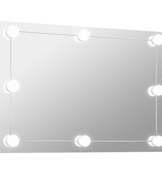 Wandspiegel ohne Rahmen mit LED-Beleuchtung Rechteckig Glas