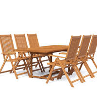 7-tlg. Garten-Essgruppe Massivholz Akazie