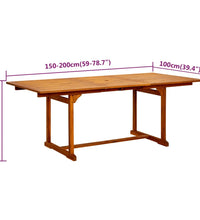 7-tlg. Garten-Essgruppe Massivholz Akazie