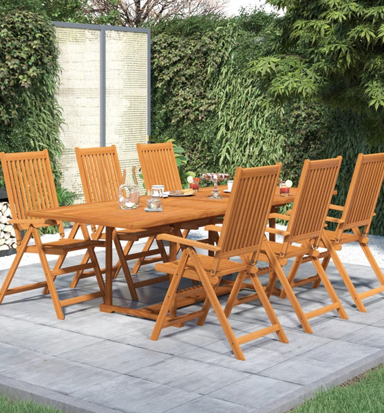 7-tlg. Garten-Essgruppe Massivholz Akazie