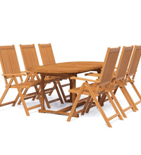 7-tlg. Garten-Essgruppe Massivholz Akazie