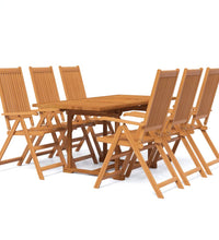 7-tlg. Garten-Essgruppe Massivholz Akazie