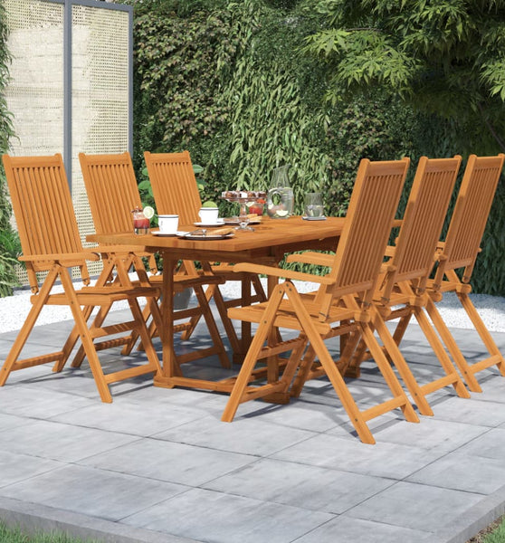 7-tlg. Garten-Essgruppe Massivholz Akazie
