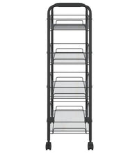 Küchenwagen 4 Etagen Schwarz 46x26x85 cm Eisen