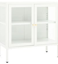 Sideboard Weiß 70x35x70 cm Stahl und Glas