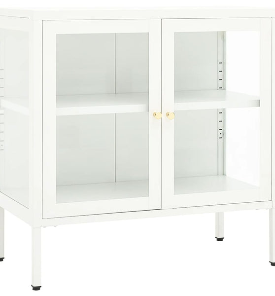 Sideboard Weiß 70x35x70 cm Stahl und Glas