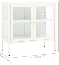 Sideboard Weiß 70x35x70 cm Stahl und Glas