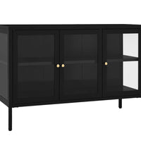 Sideboard Schwarz 70x35x70 cm Stahl und Glas