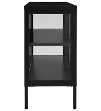 Sideboard Schwarz 70x35x70 cm Stahl und Glas