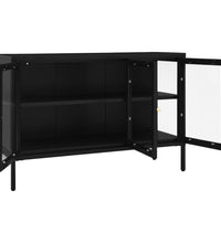 Sideboard Schwarz 70x35x70 cm Stahl und Glas