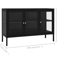 Sideboard Schwarz 70x35x70 cm Stahl und Glas